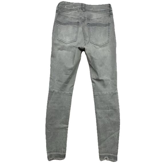 Free People We The Free Jeans Women 28 Gray Denim Paint Splatter Raw Hem Skinny - Picture 13 of 13